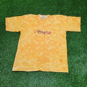 Vintage 90s Orlando Tie-Dye Shirt Large 21x26 Yellow